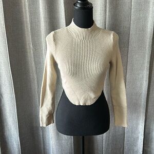Cream Prettylittlething Turtleneck Sweater